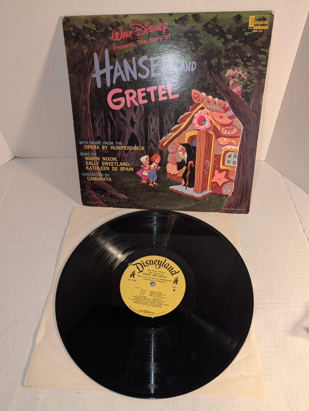Vintage Walt Disney Hansel & Gretel LP Record Album
